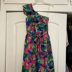 J. Crew Green and Pink Patterned Dress NWT